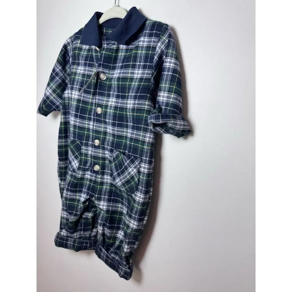 Vintage The Children's Place Flannel Romper baby Unisex 6-9 Months Y2K NWT